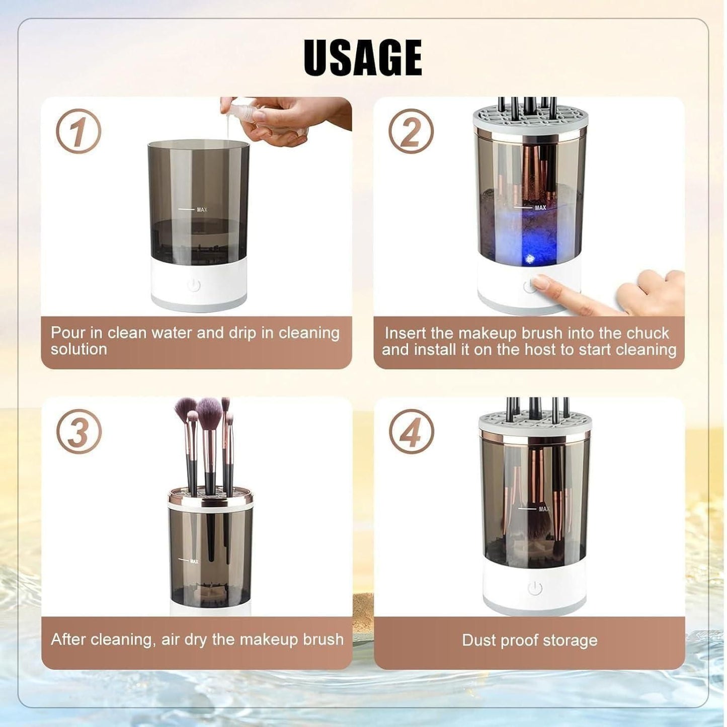 Make Up Brush Cleaner,Electric Brush Cleaner, USB Rechargeable